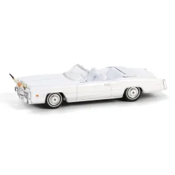 1/64 1976 Cadillac Eldorado Convertible with Bull Horns Hood Ornament, White, Hobby Exclusive
