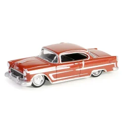 1/64 1955 Chevrolet Bel Air Lowrider, Red & Silver, California Lowriders Series 5
