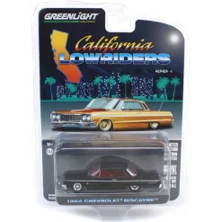 1/64 1964 Chevrolet Biscayne, Black with Red Interior, California Lowriders Series 4