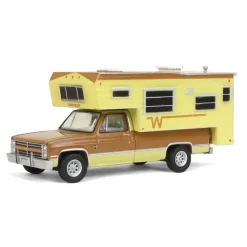 1/64 1986 Chevrolet C20 Silverado with Winnebago Slide in Camper, Copper and Tan