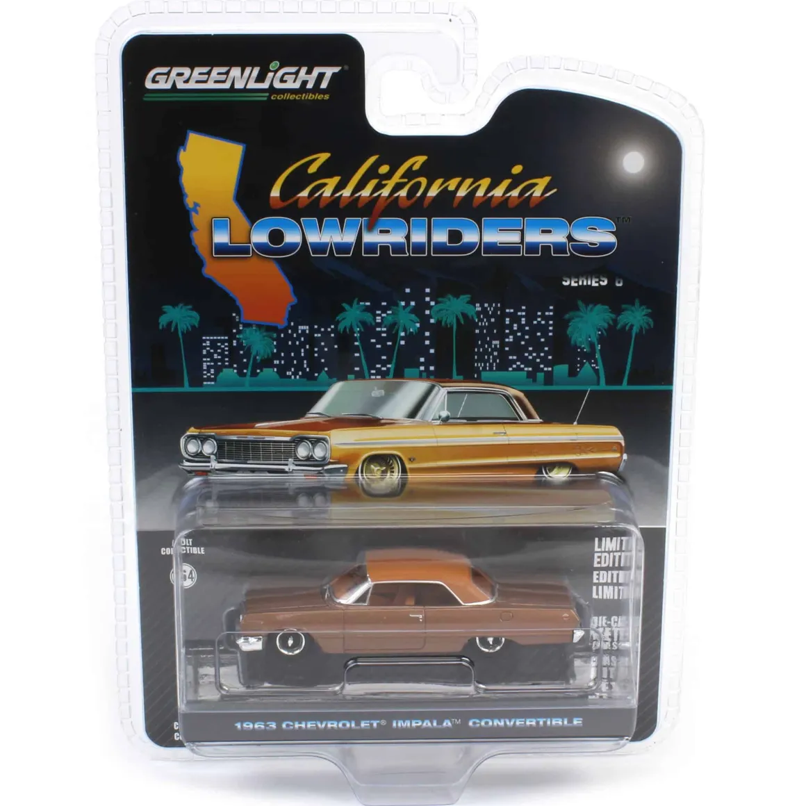1/64 1963 Chevrolet Impala SS Convertible, Bronze Metallic, California Lowriders Series 6