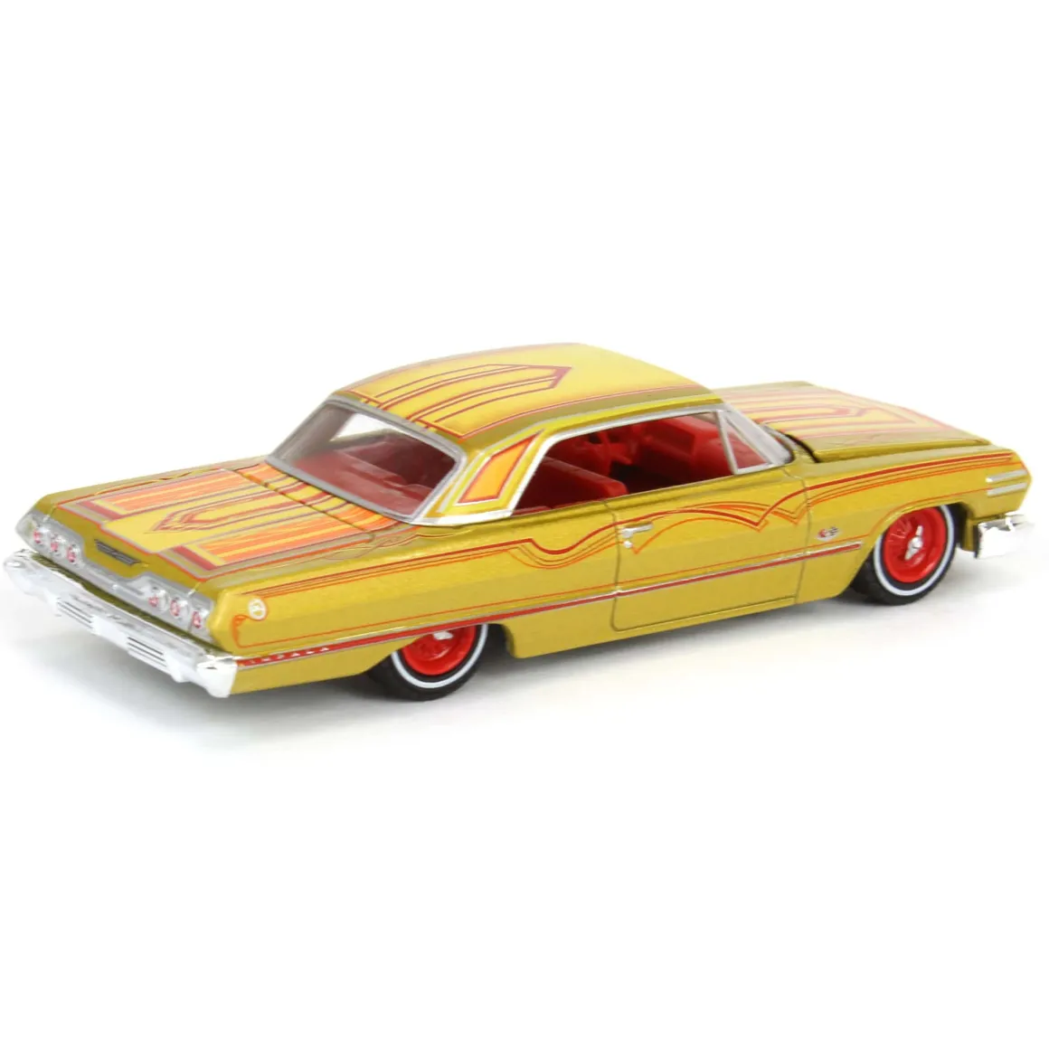 1/64 1963 Chevrolet Impala SS, Gold Metallic & Red, California Lowriders Series 4