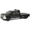 1/64 2018 Chevrolet Silverado 3500 Dually Flatbed Pickup Truck, Black, Collaboration Exclusive