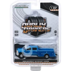 1/64 2018 Chevrolet Silverado 3500 Dually Service Bed, Deep Blue, Dually Drivers Series 1