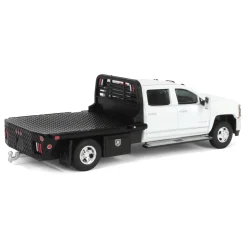 1/64 2016 Chevrolet Silverado 3500 Flatbed Dually, White, B&B Toys Exclusive