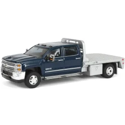 1/64 2016 Chevrolet Silverado 3500 Flatbed Dually, Blue, B&B Toys Exclusive