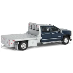 1/64 2016 Chevrolet Silverado 3500 Flatbed Dually, Blue, B&B Toys Exclusive