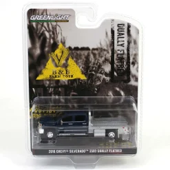 1/64 2016 Chevrolet Silverado 3500 Flatbed Dually, Blue, B&B Toys Exclusive