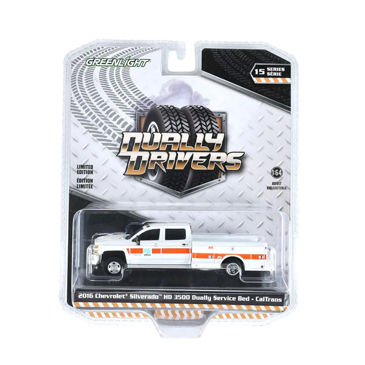1/64 2016 Chevrolet Silverado 3500 HD Dually Service Bed, CalTrans, Dually Drivers Series 15