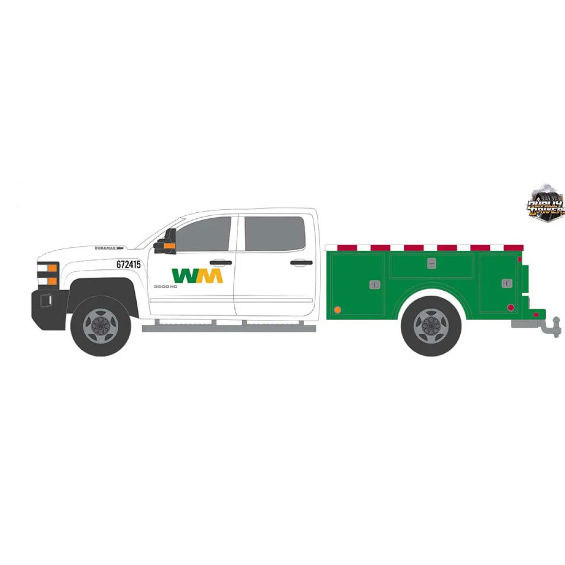 1/64 2018 Chevrolet Silverado 3500 Service Bed, Waste Management, Dually Drivers Series 10