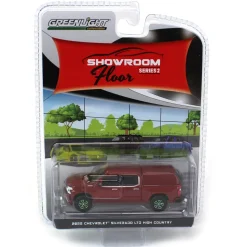 1/64 '22 Chevrolet Silverado LTD High Country w/ Camper Shell, Cherry Red, Showroom Floor Series 2 - Green Machine