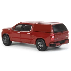 1/64 2022 Chevrolet Silverado LTD High Country with Camper Shell, Cherry Red, Showroom Floor Series 2