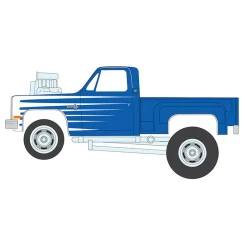 1/64 1987 Chevrolet Silverado Pickup, Metallic Blue, Johnny Lightning Zingers