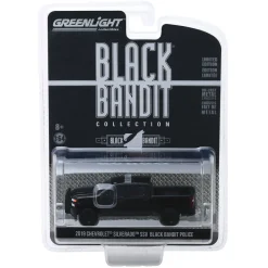 1/64 2019 Chevrolet Silverado Police Pickup Truck, Black Bandit Series 21