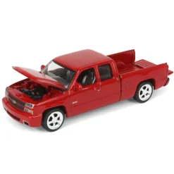 1/64 2006 Chevrolet Silverado SS Extended Cab Fleetside Pickup Truck, Victory Red, Auto World