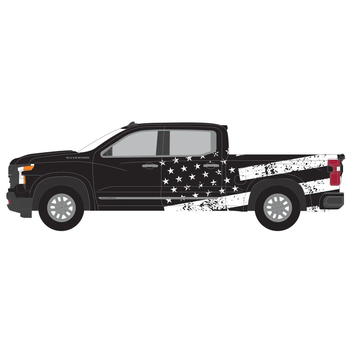 1/64 2023 Chevrolet Silverado, Stars & Stripes, Blue Collar Collection Series 14