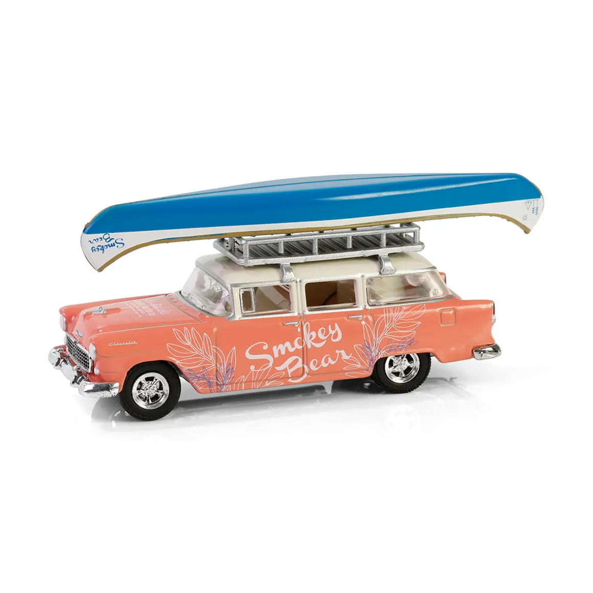 1/64 1955 Chevrolet Two-Ten Townsman with Roof Rack & Canoe, Smokey Bear Series 4