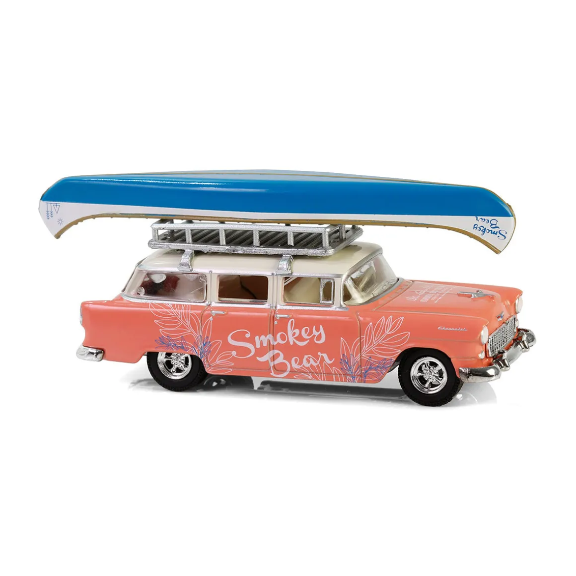 1/64 1955 Chevrolet Two-Ten Townsman with Roof Rack & Canoe, Smokey Bear Series 4
