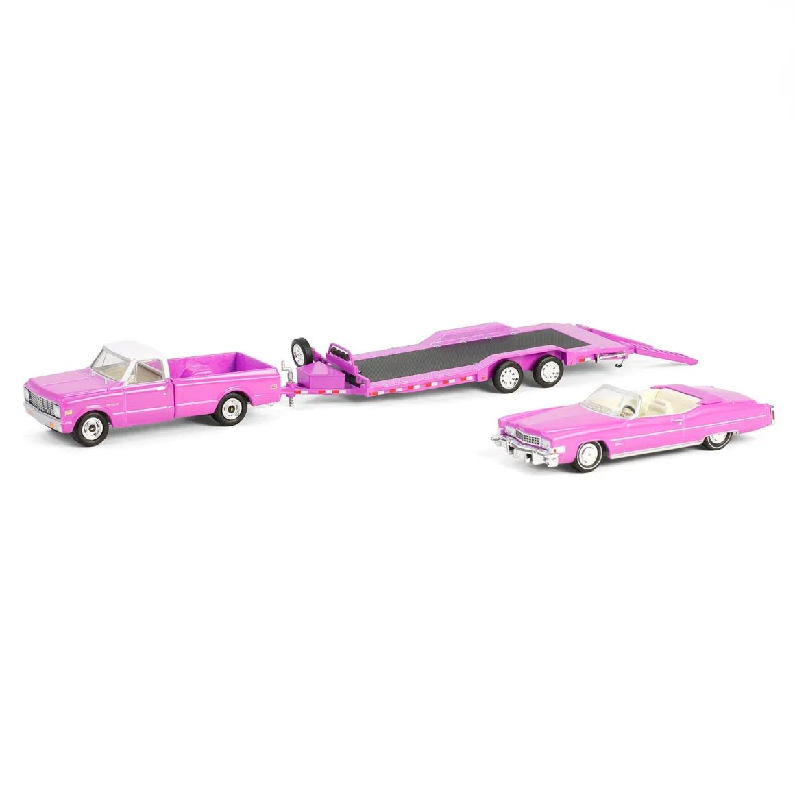1/64 1972 Chevy C30 with Heavy Duty Car Hauler & 1974 Cadillac Eldorado, True Romance, Hollywood Hitch & Tow Series 13