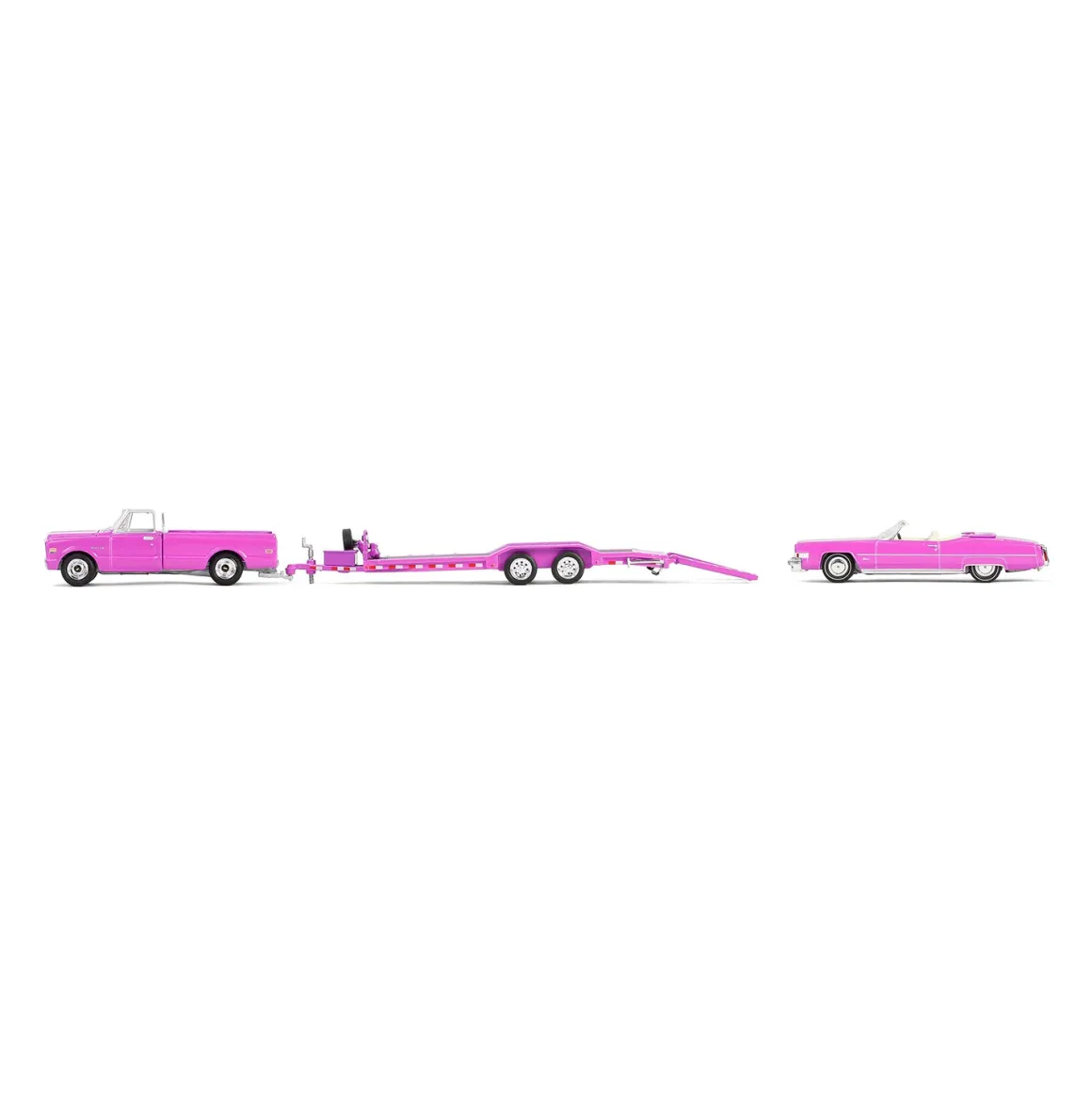 1/64 1972 Chevy C30 with Heavy Duty Car Hauler & 1974 Cadillac Eldorado, True Romance, Hollywood Hitch & Tow Series 13