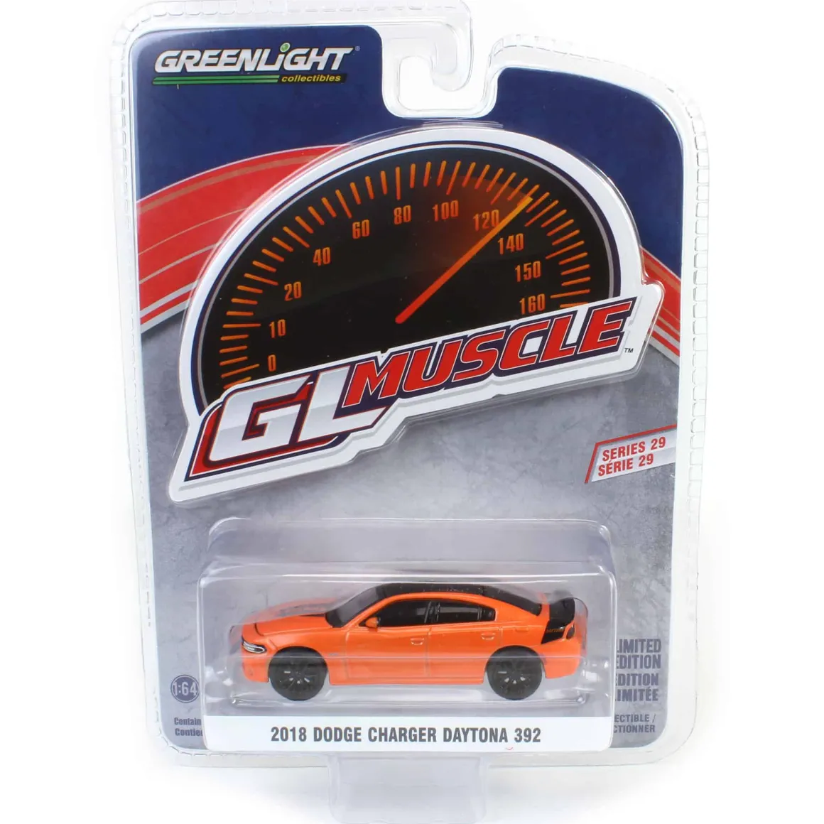 1/64 2018 Dodge Charger Daytona 392, Go Mango, GreenLight Muscle Series 29