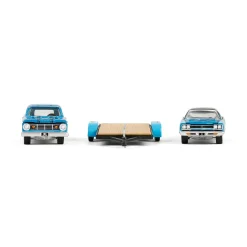 1/64 1967 Dodge D-200 with Flatbed Trailer & 1969 Plymouth GTX, Graveyard Carz, Hollywood Hitch & Tow Series 13