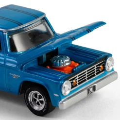 1/64 1967 Dodge D-200 with Flatbed Trailer & 1969 Plymouth GTX, Graveyard Carz, Hollywood Hitch & Tow Series 13