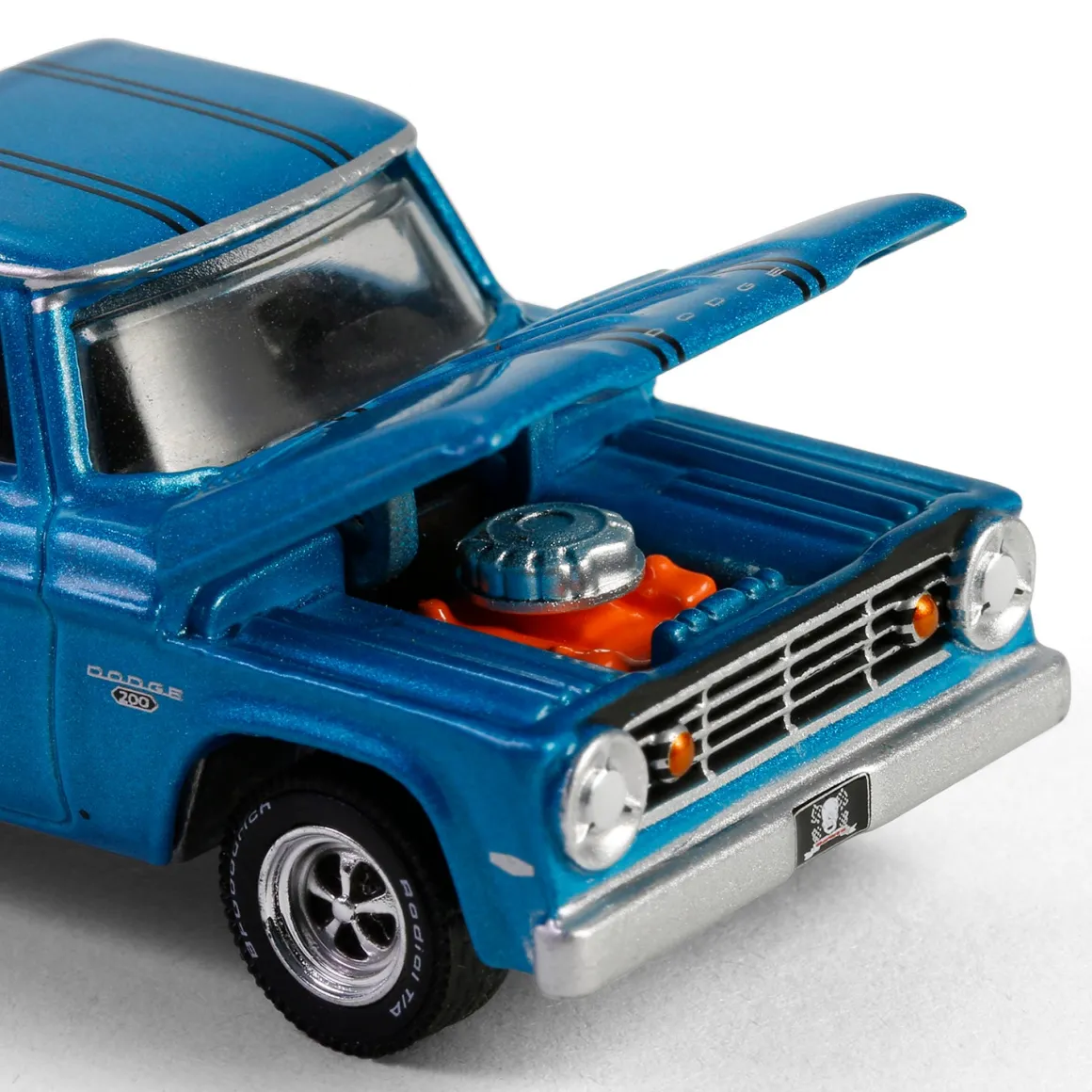 1/64 1967 Dodge D-200 with Flatbed Trailer & 1969 Plymouth GTX, Graveyard Carz, Hollywood Hitch & Tow Series 13
