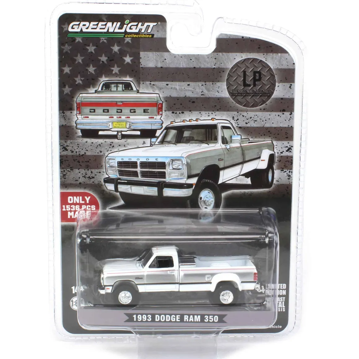 1/64 1993 Dodge Ram 350 Cummins Dually, White, LP Diecast Exclusive