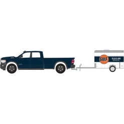 1/64 2023 Dodge Ram 2500 Gulf Oil with Small Gulftube Motor Oil Cargo Trailer, Hitch & Tow Series 29