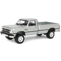 1/64 1992 Dodge Ram D250 Power Ram Lifted with Rollbar, Sterling Silver, All-Terrain Series 16