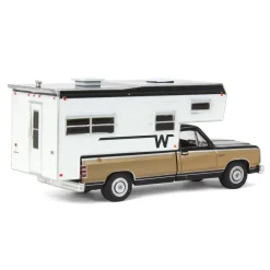 1/64 1990 Dodge Ram D-250 Royal SE with Winnebago Camper, Black and Sand