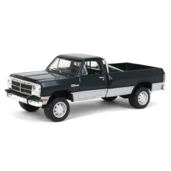 1/64 1992 Dodge Ram 1st Generation, Lifted, Green & Silver, Outback Toys Exclusive