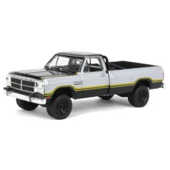 1/64 1992 Dodge Ram 1st Generation, Lifted, Silver & Black, Outback Toys Exclusive