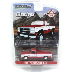 1/64 1992 Dodge Ram 1st Generation, Red & White, Outback Toys Exclusive