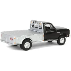 1/64 1985 Dodge Ram W350 Dually Flatbed Pickup Truck, Black with Silver Flatbed, Diecast Direct Exclusive