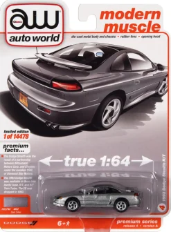 1/64 1993 Dodge Stealth RT, Dark Silver, Auto World 2021 Release 4A