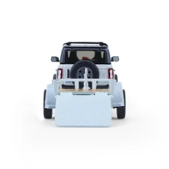 1/64 2021 Ford Bronco 4-Door Badlands, Cactus Grey with Utility Trailer & Motorcycle, Hitch & Tow Series 33