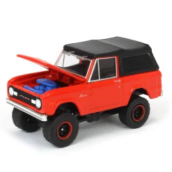 1/64 1969 Ford Bronco Lifted with Soft Top, Poppy Red, All-Terrain Series 16
