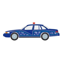 1/64 1992 Ford Crown Victoria Lowrider, Blue with Lightbar, California Lowriders Series 7