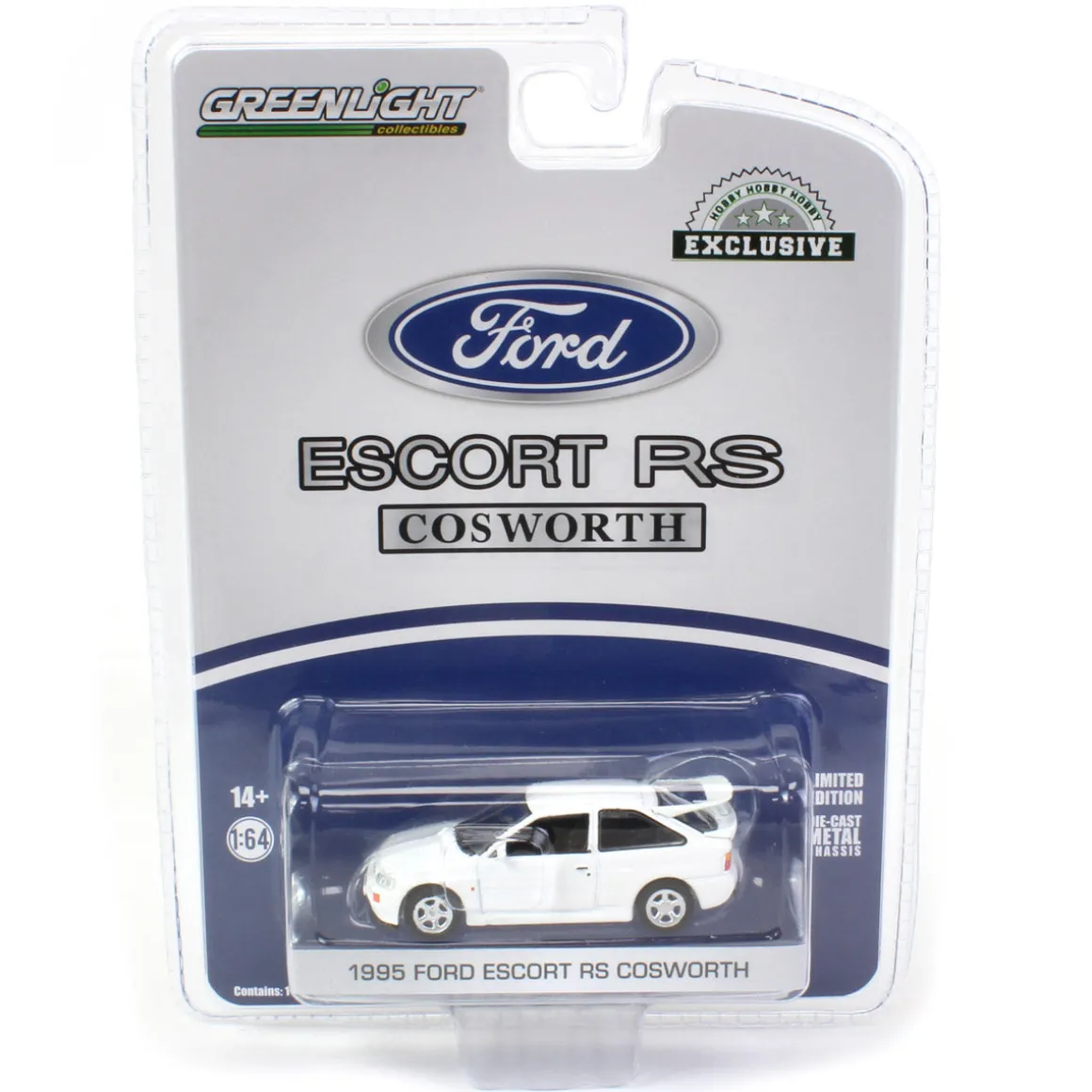 1/64 1995 Ford Escort RS Cosworth, Diamond White, Hobby Exclusive