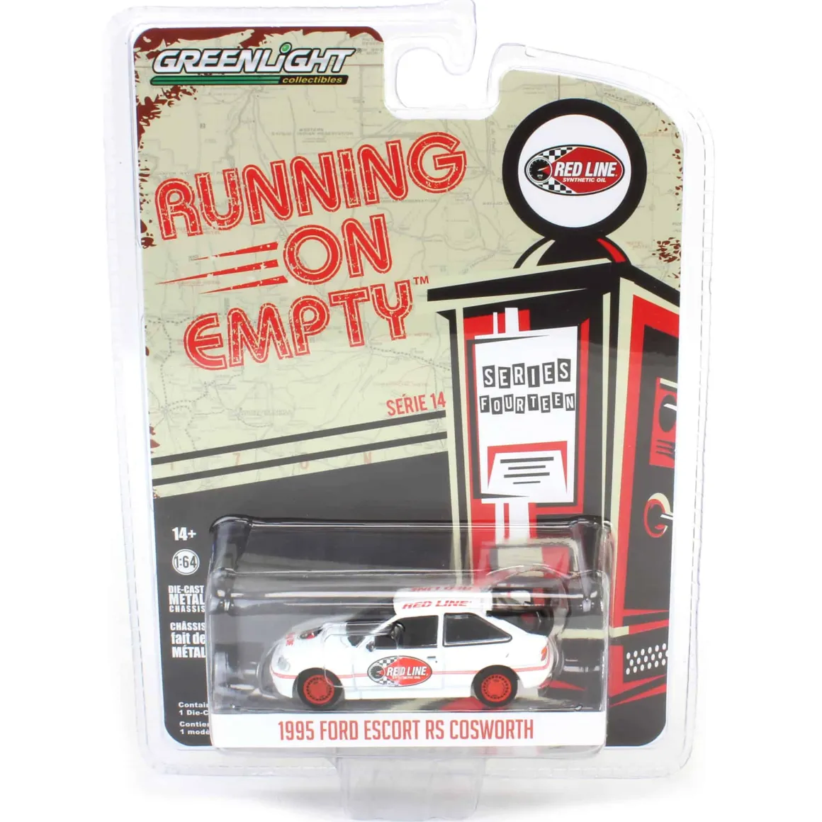 1/64 1995 Ford Escort RS Cosworth, Red Line Synthetic Oil, Running on Empty Series 14
