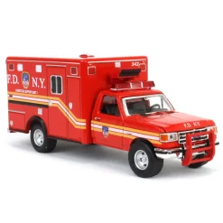 1/64 1989 Ford F-350 Ambulance - FDNY Logistical Support Unit, First Responders, Hobby Exclusive