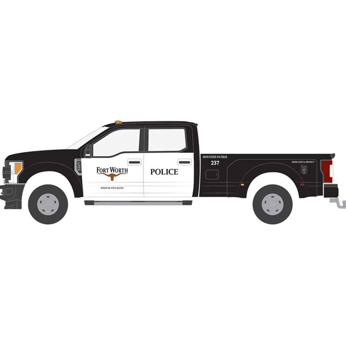 1/64 2019 Ford F-350 Dually, Fort Worth Police Department Mounted Patrol, Dually Drivers Series 14