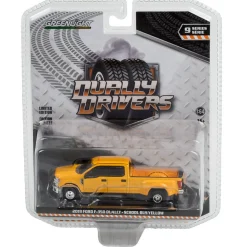1/64 2019 Ford F-350 Dually, School Bus Yellow, Dually Drivers Series 9