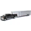 1/64 2019 Ford F-350, Magnetic Silver with Silver 3 Hole Gooseneck Livestock Trailer