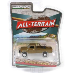 1/64 1979 Ford F250 Ranger Lifted with Rollbar Mounted Spare Tire, Gold Metallic, All-Terrain Series 16