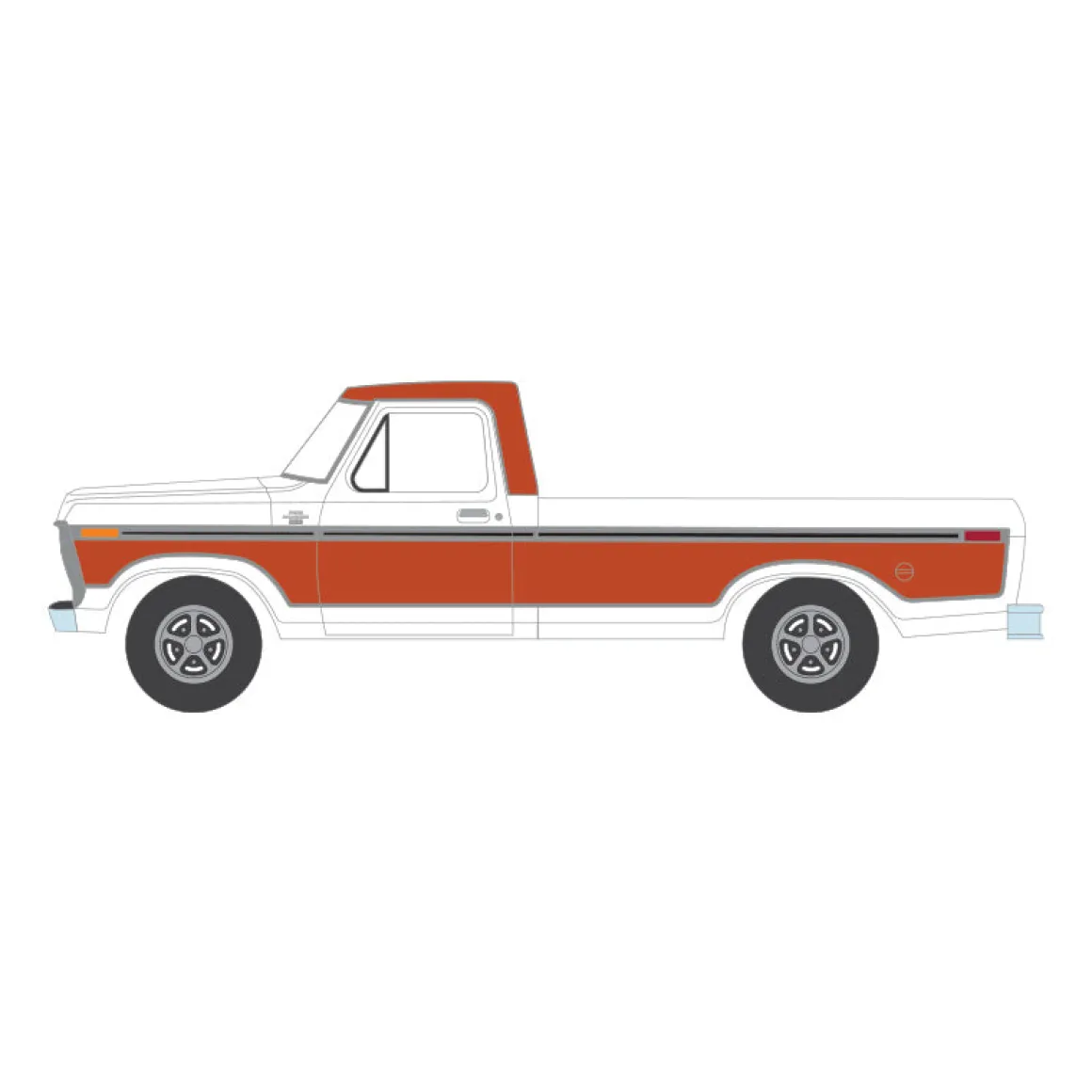 1/64 1977 Ford F150 Ranger XLT, Orange & White, All-Terrain Series 17
