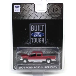 1/64 2004 Ford F-250 Super Duty Crew Cab Pickup Truck, Toreador Red & Silver Two-Tone, LP Diecast Garage Exclusive