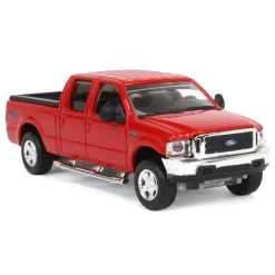1/64 2004 Ford F-250 Super Duty Crew Cab Pickup Truck, Bright Red, LP Diecast Garage Exclusive